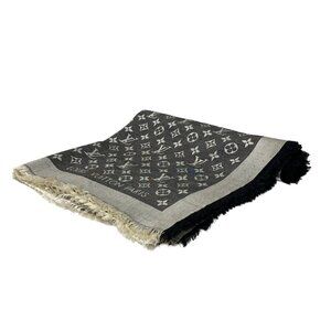 LOUIS VUITTON Shawl Monogram Denim Noir - Scarf Silk Wool 320-070125